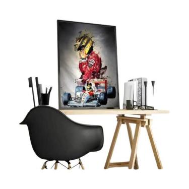 Imagem de Pôster De Caligrafia Ayrton Senna Em Tela, Sem Vinco, Impermeável E Du