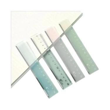 Imagem de Régua Plástica Transparente De 15cm Para Estudantes, Acessórios De Mes