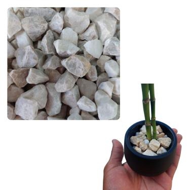 Imagem de Pedra Branca Para Acabamento Arranjos 2kg Decoração Jardim