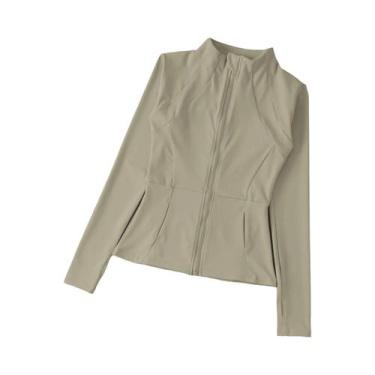 Imagem de Camisa De Yoga Feminina De Manga Longa Slim Fit Para Fitness, Casaco E