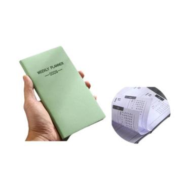 Imagem de Agenda Diária A6 Em Couro Cor Morandi 2026 Calendário 64 Folhas Livro 