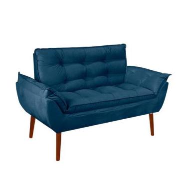 Imagem de Namoradeira Opala Elegante Suede Azul Marinho - Kibarato Móveis
