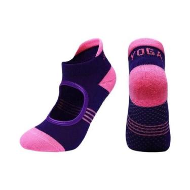 Imagem de Meias De Pilates E Yoga Femininas Respiráveis Antiderrapantes Sem Cost