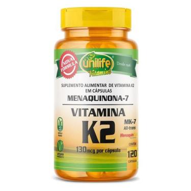Imagem de Vitamina K2 MK-7 130mcg 120 Cápsulas Unilife - Unilife Vitamins