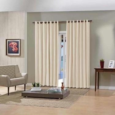 Imagem de Cortina Sala Quarto Duplex Lisa Bella Janela 4,20m x 2,50m, NUDE