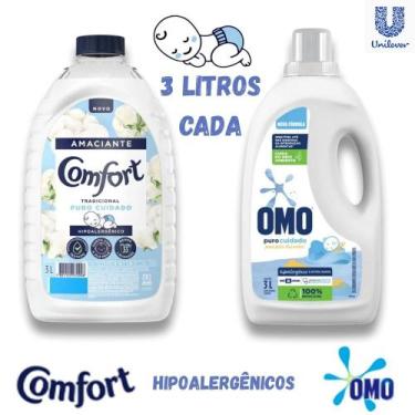 Imagem de Kit Lava Roupas Omo e Amaciante Comfort Puro Cuidado Roupas Finas de B