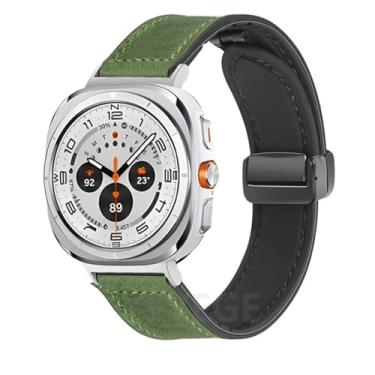 Imagem de SAAWEE Pulseira de couro de silicone para Samsung Galaxy Watch Ultra 47 mm pulseira magnética esportiva para relógio ULTRA7 47 mm sem lacunas, Ultra 47mm, Ágata