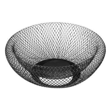 Imagem de Fruteira Mesa Cesta De Frutas Aramado Metalizado Preto - Kadê