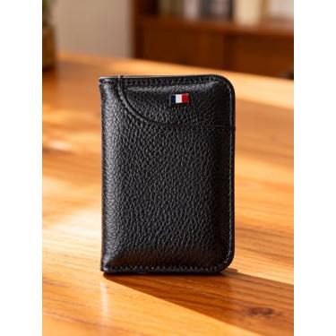 Imagem de Carteira vertical de couro PU fino com vários compartimentos para cartões de crédito para homens e mulheres