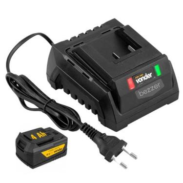 Imagem de Kit Carregador + Bateria 4 Ah Vonder Para Ferramenta Linha Intercambiá