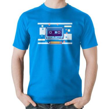 Imagem de Camiseta Algodão Fita Cassete - Foca na Moda, Azul, GG