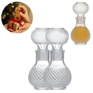 Imagem de 2 Garrafas de Vidro 50ml P/Artesanato Decoração Lembrancinha - Equipe 