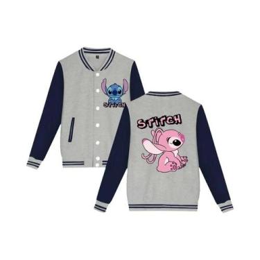 Imagem de Jaqueta De Moletom Unissex Infantil Y2K Disney Stitch Estilo Baseball 