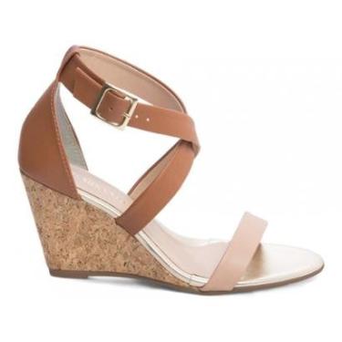 Imagem de Sandália Feminina Anabela Salto Médio Alto Plataforma 7 cm-Feminino