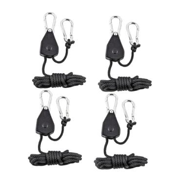 Imagem de UGPLM Conjunto de 4 cordas de camping com catraca e polia para amarrar barracas, acessórios portáteis, suporte para toldos, canoas, ventiladores e lonas.