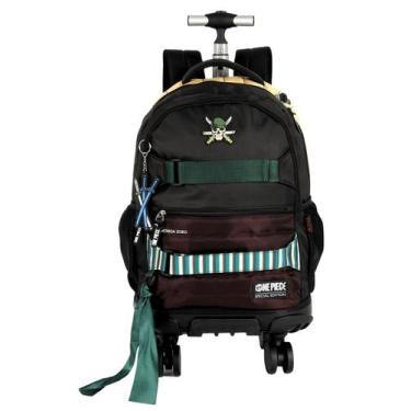 Imagem de Mochila Escolar 4 Rodas One Piece Luxo Alfa MC49812, Preto