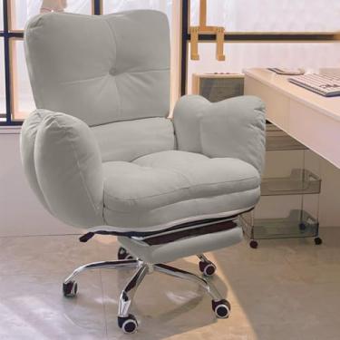 Imagem de Cadeira ergonômica de escritório com encosto alto, cadeira reclinável com encosto ajustável, cadeira executiva preguiçosa para casa, escritório, estudo e jogos - conforto e estilo