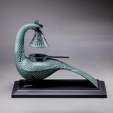 Imagem de FENNYYAR Ornamento de bronze de fênix antiga com caixa de presente, 21,5 cm, 21,3 cm, sala de estar, escritório, mesa, decoração de casa