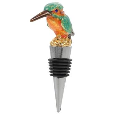 Imagem de SOLUSTRE Bujão de garrafa de vinho criativo esmaltado beija-flor, tampão de vedação multiuso reutilizável para garrafas de vinho, rolha de preservação decorativa com design elegante
