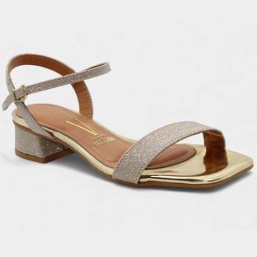Imagem de Sandália Vizzano Salto Baixo Glitter Feminina-Feminino