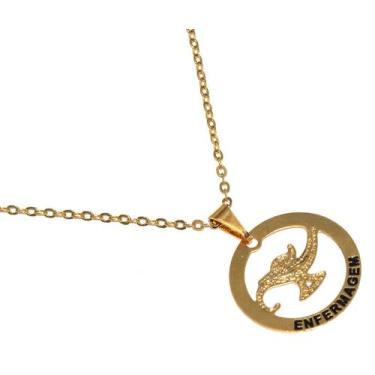 Imagem de Colar Minha Profissão Enfermagem Enfermeira Folheado 18k - Milena Folh