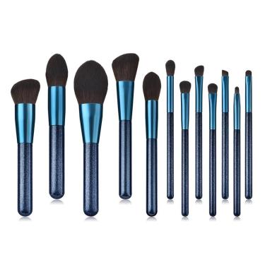 Imagem de Conjunto de pincéis de maquiagem, 12 peças de pincel de sombra de olhos Blue Blush