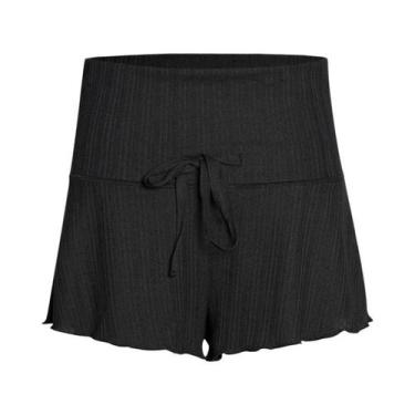 Imagem de Shorts de balé feminino cintura alta com cordão gravata dança yoga cal