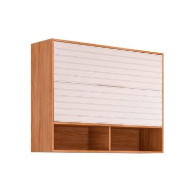 Imagem de Armário De Cozinha Modulado Esplendida C/ 2 Portas Basculantes 120cm Cinamomo/branco - Mgm