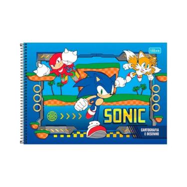 Imagem de Caderno De Cartografia E Desenho Espiral Capa Dura Sonic 80 Folhas Estampa 1