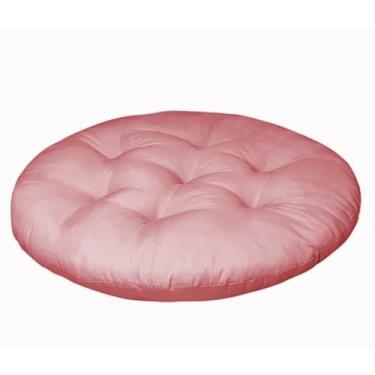 Imagem de Almofada Para Cadeira Redonda 80x80 cm Com Futon Para Decoração Cadeira Sofá Quarto (Rose)