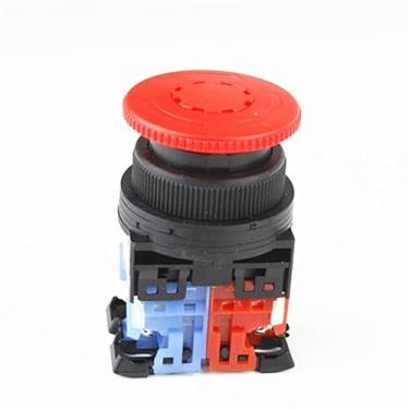 Imagem de Interruptor semelhante cabeça de cogumelo parada de emergência 30 mm interruptor de botão auto travamento elevador - (tamanho: 1NO 1NC)