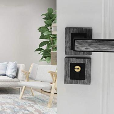 Imagem de Fechaduras de porta de grão de madeira de liga de zinco nórdico fechadura silenciosa maçaneta de porta cilíndrica fechaduras de segurança ferragens para móveis (cor: D) (E)