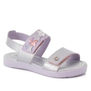 Imagem de SANDALIA INFANTIL KLIN LOLINHA PRATA LAVANDA-Feminino