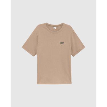 Imagem de Camiseta Masculina Manga Dobrada Em Malha Linho Texturizada Marrom - XGG-Masculino