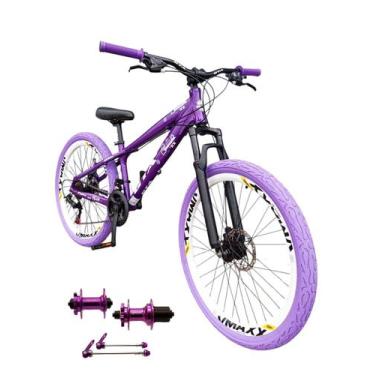 Imagem de Bicicleta 26 Gta Rebel Freeride Cor Roxo 24v Cubo k7 Barulhento Freio 