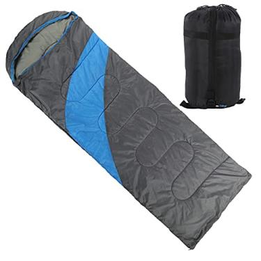 Imagem de Sacos de dormir para clima frio, leve, respirável, equipamento de mochila para acampamento, saco compacto (Cinza Azul)
