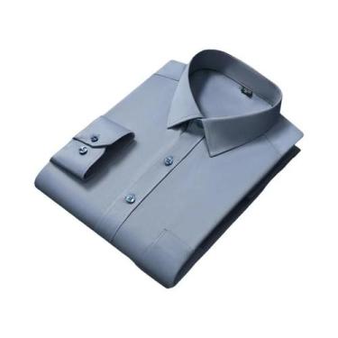 Imagem de Camisa Formal De Negócios Masculina Slim Fit Branca Com Manga Longa E 