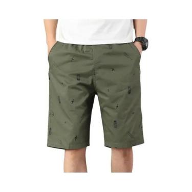 Imagem de Bermuda Casual Leve De Verão Para Homens, Estilo Baggy Com Estampa, Sh