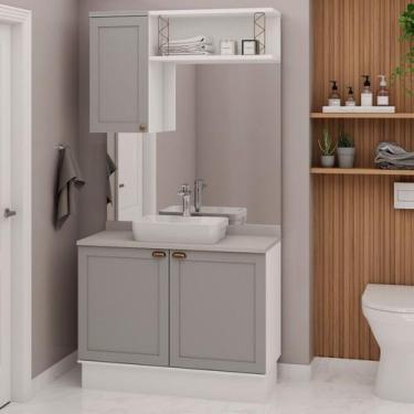 Imagem de Conjunto de Banheiro Modulado 100% Mdf Americano 3 Peças Iluminata - G