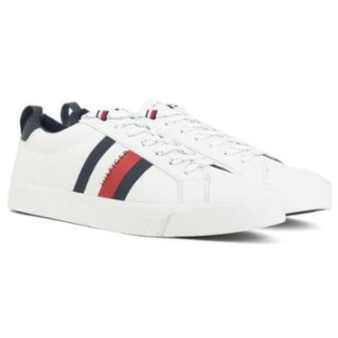 Imagem de Tênis Masculino Tommy Hilfiger Casual Dino 9A Bandeira Couro Clássico Original 02576-Masculino