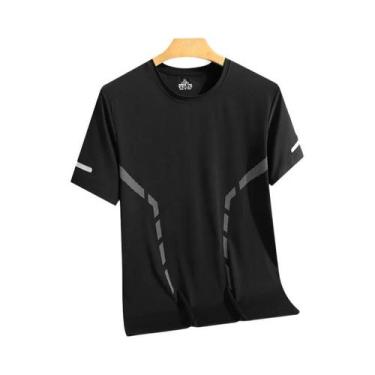 Imagem de Camiseta De Corrida Masculina De Verão Em Seda Gelada, Secagem Rápida,