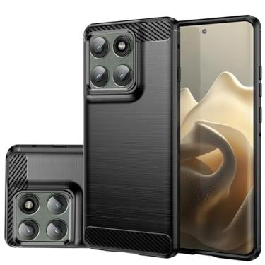 Imagem de Gufuwo Capa para Motorola Edge 60/60S/Moto Edge60 Fusion, capa de telefone fina de fibra de carbono TPU macia capa protetora antiarranhões à prova de choque para Motorola Edge 60S preta