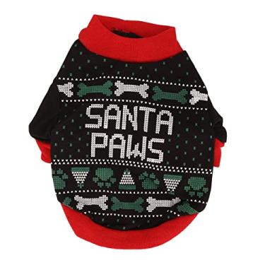 Imagem de Camisa de natal para cachorro, poliéster macio, confortável, respirável, inverno, moletom para animais de estimação, para cães pequenos, gatos, roupa de festa de fim de ano (eu)