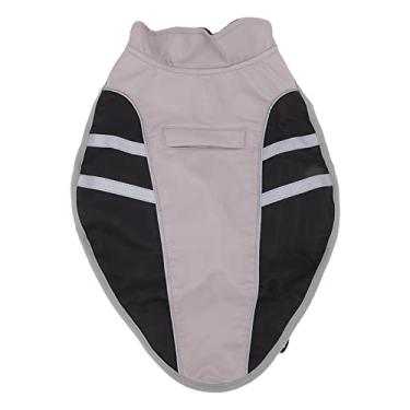 Imagem de Capa de chuva para cachorro, à prova d'água, reflexiva, ajustável, para animais de estimação, com forro de lã, para atividades ao ar livre, cinza escuro (XL)