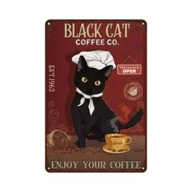 Imagem de Placa De Metal Vintage Com Gatos Para Parede - Decoração Normal É Abor