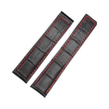 Imagem de Pulseira De Couro Genuíno Masculina 19mm 20mm 22mm Para Tag Heuer Com 