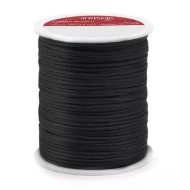 Imagem de Cordão de Cetim 1mm Arte Punto CD001 Cor 016 Preto 50 Metros - no-bran
