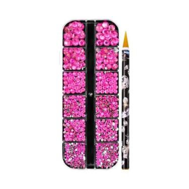 Imagem de Strass Coloridos 3D Redondos Para Unhas, Pedras De Vidro Com Base Plan