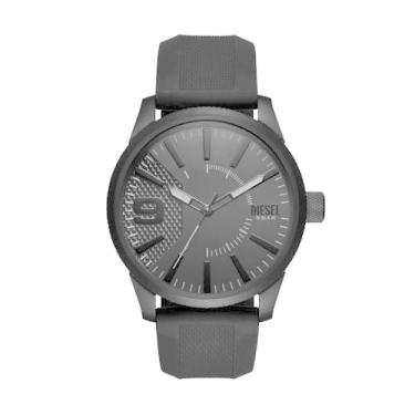 Imagem de Diesel Relógio masculino de quartzo de aço inoxidável, Silicone preto, One Size, Grosa - DZ1807