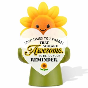 Imagem de YODOCAMP Estatueta de girassol para decoração de mesa, presente de incentivo para colega de trabalho, professor, enfermeira, amigo, você é um lembrete de mesa positivo incrível para motivação e